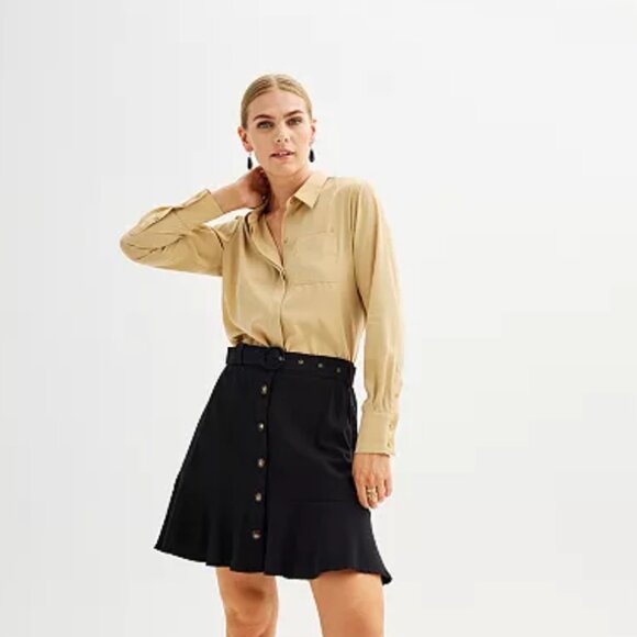 Women's Nine West Drapey Button Down Shirt Color: Camden Green, Small NWT - Picture 10 of 10